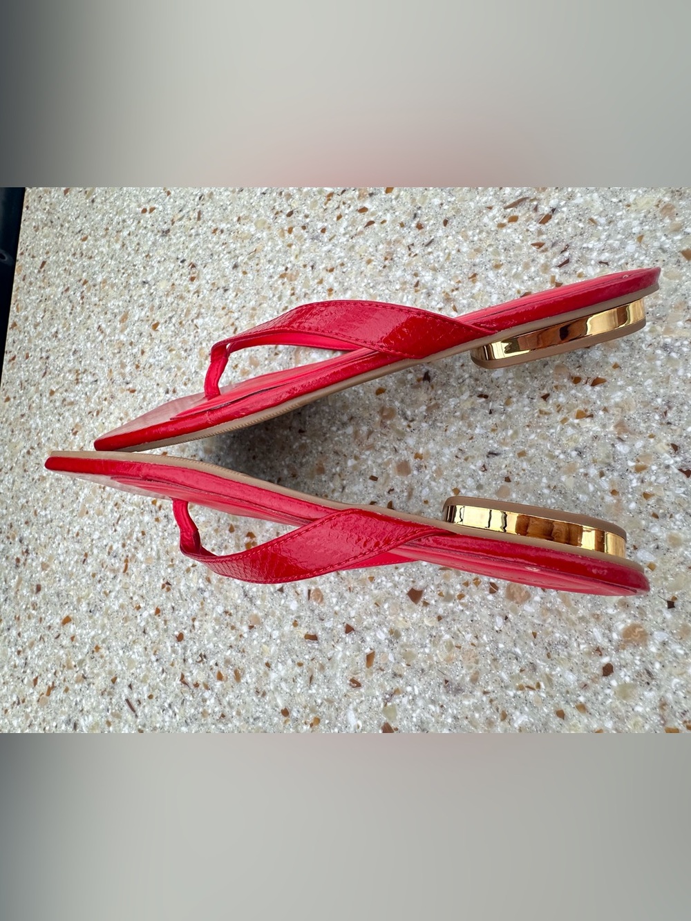 Open Edit New Red Square-Toe Thong Sandals for Women. Sz 7.5 - Picture 4 of 8